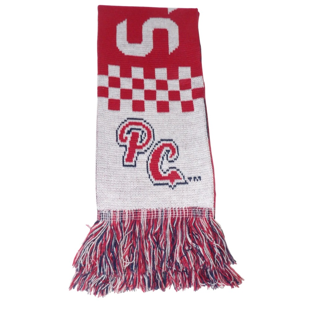 Peoria Chiefs MiLB Baseball Scarf Red White One Town One Team Knit Fringe